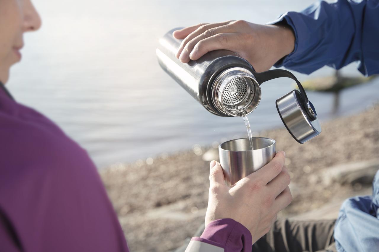 Camping with stainless steel accessories