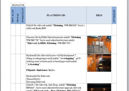 Outokumpu logout/tagout instructions